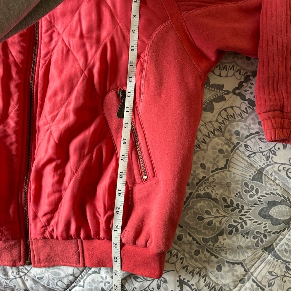 FUDA international pink quilted bomber jacket full zip Size Medium women vintage - Picture 8 of 9